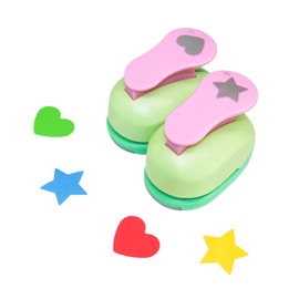 Cady Craft Punch 1.5 INCH Heart+Star Paper Punches eva Scrapbooking Punch 2pcs/Set