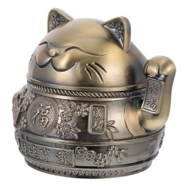 Ashtray Indoor Outdoor Ashtray Ash Bowl Metal Holder Animal Ashtray Windproof Antique Ashtray - Japanese Maneki Cat Zinc Alloy Europe Office Old Fashioned