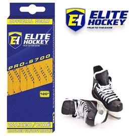 Elite Hockey PRO-S700 Waxed Molded Tip Hockey Skate Laces (Yellow/Navy, 96")