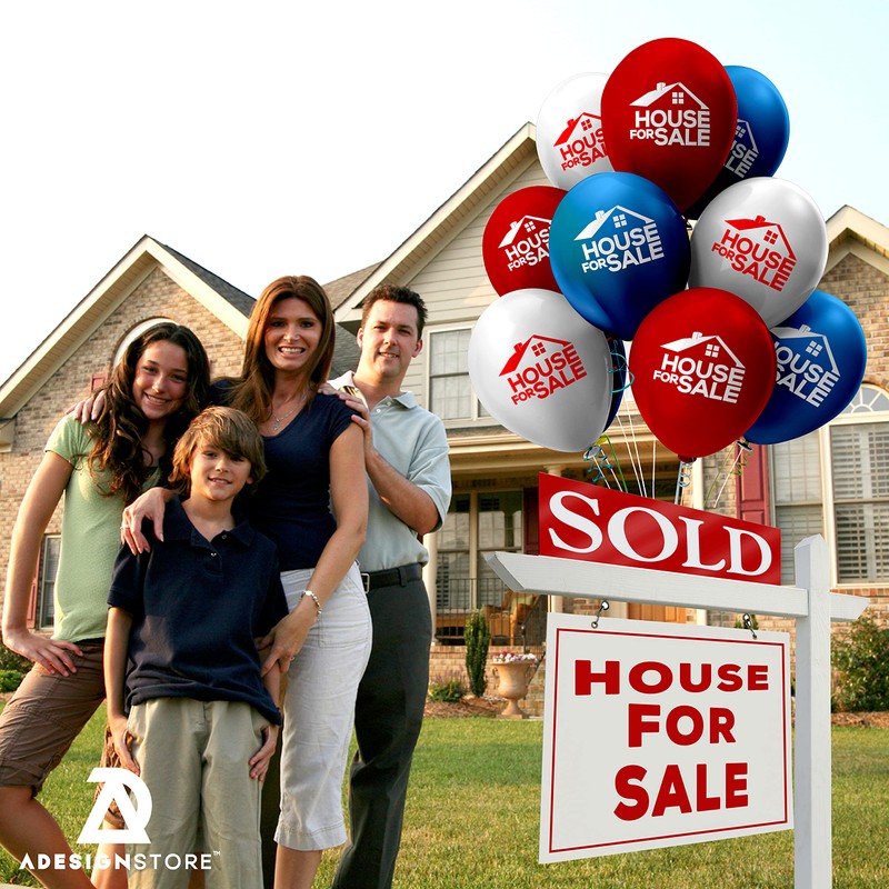 Metallic Balloons Supplies - Open House & Realtor House Signs