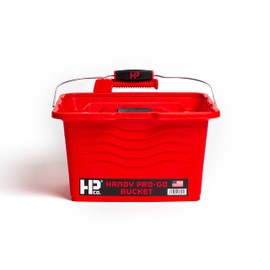 Handy Paint Products Pro-Go Bucket Paint and Tool Bucket with Brush Holder That Attaches to Most Ladders, 1 Gallon, Red