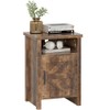 YESHOMY Farmhouse Modern Nightstand with Shelf and Barn Door, Set