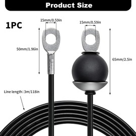 RTDHO 3 Meter Fitness Steel Cable,Multi Gym Pulley Cable Replacement Heavy Duty Steel Wire Pulley System Rope 5mm Thick Weight Machine Accessories for Home Gym Lifting,Hauling,Fitness