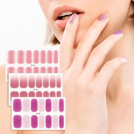 42 Pcs 3 Sheets Nail Stickers Wraps Polish Strips Gradient Stickers Glitter Self Adhesive DIY Art Decals Strips for Women Girls Acrylic Manicure Tips Decor with 1 Pcs Nail Files,Style3