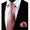 HISDERN Men's Tie Handkerchief Plain Tie & Pocket Square Set