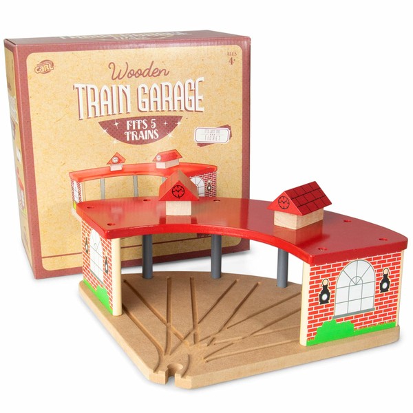 Wooden Train Track Train Garage - Train Storage Garage for