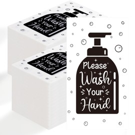 200 PCS Wash Your Hands Paper Napkins, Disposable Hand Towels for Bathroom, Bathroom Etiquette Napkins Guest Disposable, Paper Napkin Tableware for Powder Room Wedding Anniversary Baby Shower, Black