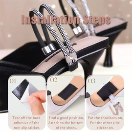 RXKFIGX 3 Pairs Shoe Straps for Heels,Sandal Shoelace Shoe Adjustable Straps Shoelace Anti Loose Shoe Laces Detachable Heel Straps for Holding Loose High Heel Slipper