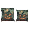 Moonlit Sakura: Halloween’s Haunted Trail Throw Pillow