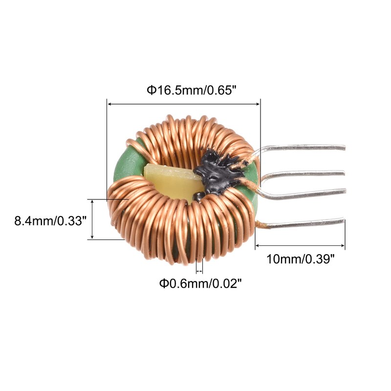 sourcing map 5x Toroidal Core Inductor Copper Coil Magnetic Inductance