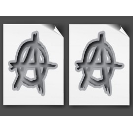 East Coast Vinyl Werkz Motorcycle Fork Decals Stickers - Anarchy Symbol - 2pc Set - for Harley Davidson Chopper Bobber & All Motorcycles