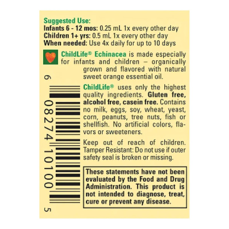 Childlife Echinacea Suplemento Alimenticio Para Niños Sabor Naranja