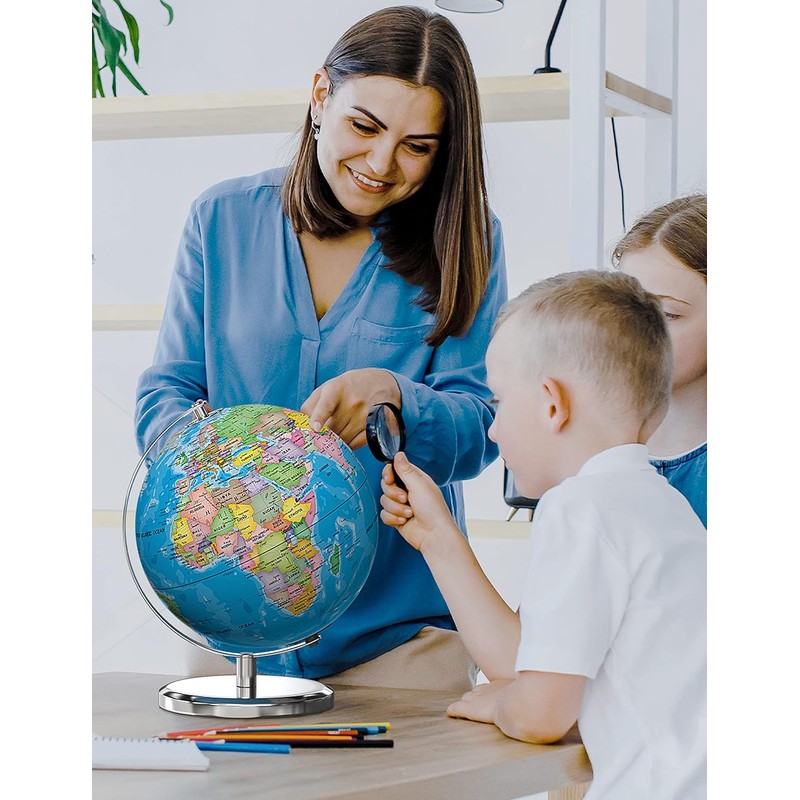 Waldauge Illuminated World Globe with Stand, 9" Earth Globes with