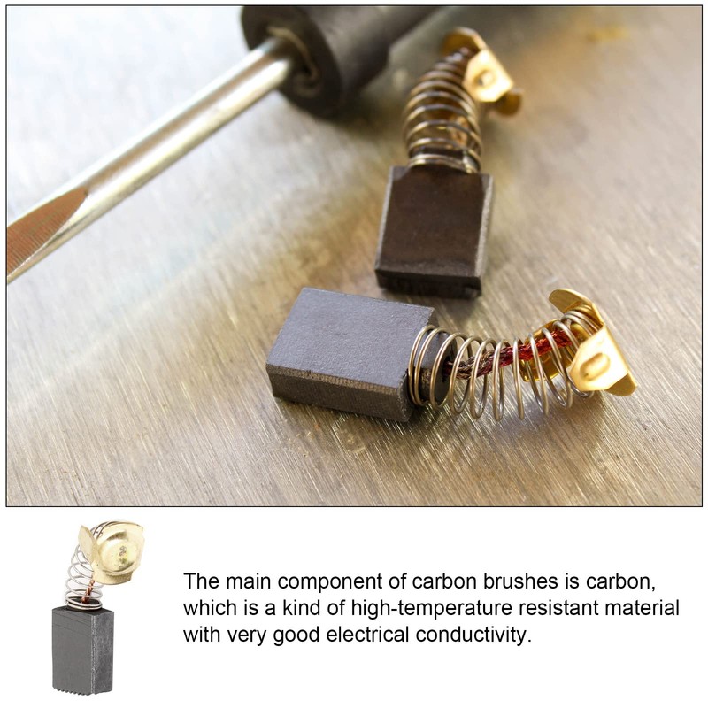 Rebower Carbon Brush [For Power Motor] - 16mmx11mmx7mm/Black Goldtone/Pack of