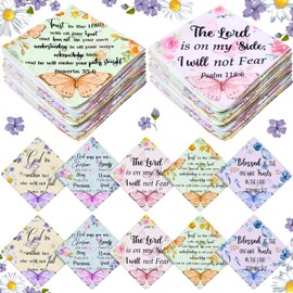 Geyoga 50 Pcs Handkerchiefs for Women Christian Gifts Religious Bible Verse Inspirational Church Gift Bulk for Mom(Butterfly)