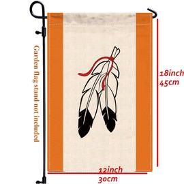 Canada Child Matters Garden Flag,Every Canadian Children Important Outdoor Banner,Orange Shirt Day Decor,12x18 in Heavy Duty Canadian Maple Outdoor Banner for Patio Yard with Double Side