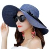 Women's Bow Foldable UV Protection Sun Hat Straw Hat Beach