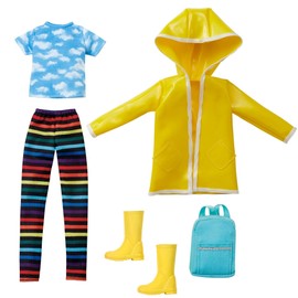 Creatable World GKV37 - Rainy Weather Styling Set, 5-Piece Fashion Set with Raincoat and Accessories