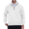 APTRO Mens Sweatshirts Quarter Zip Sweatshirts Long Sleeve Jumper for Men Waffle Textured Pullover Mens Tops White L