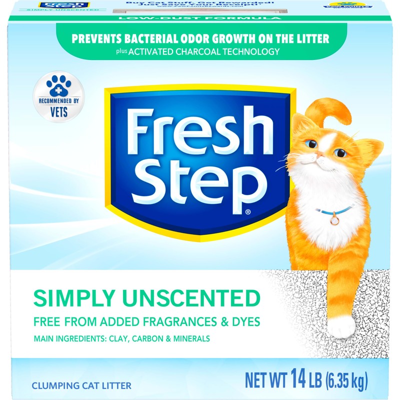 Fresh Step Clumping Cat Litter, Unscented, Long Lasting Odor Control