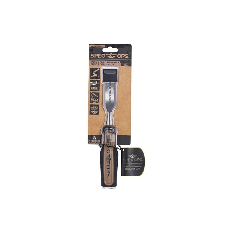 Spec Ops Tools Cincel de madera, hoja de 1 pulgada,