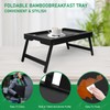 Artmeer Bamboo Bed Tray Table with Folding Legs, Phone/Tablet Holder,