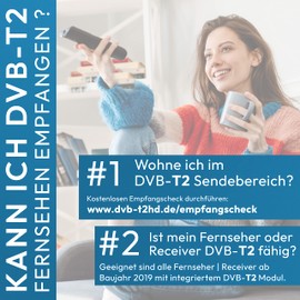 VSG24 DVBT2 Antenne mit Verstärker 36Dbi+ HDTV Zimmerantenne für Fernseher, max. Signalqualität durch ALU-Kern, 5m Kabel DVB-T2 Antenne Fernseher freenet tv innen außen