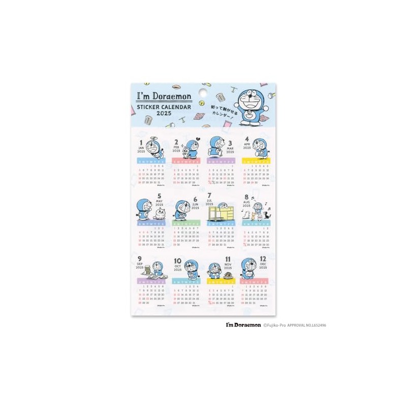 Active Corporation 2025 Sticker Calendar Doraemon Sticker (Simple)