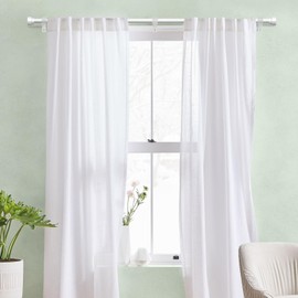 IFELS 2 Pack Heavy Duty Curtain Rods for Windows 28 to 48 Inch, 1 Inch White Adjustable Curtain Rod Set with Easy Installation and Modern Design (A1,White,30-60",2Pack)