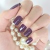 Medium Square Fake Nails Purple Press on False Nails Artificial