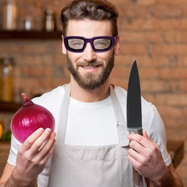 JUHONNZ Onion Goggles,Onion Glasses Anti-splash Tearless Glasses Eye Protect Vegetable Cutter Eyes Protector for Women Men Home Kitchen Use Outdoor Activities Kitchen Gadget Black