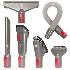Attachments Kit for Dyson V7 V8 V10 V11 V15 Cordless Models, Furniture Cleaning Kit Vacuum Accessories 6-Piece Brush Replacement