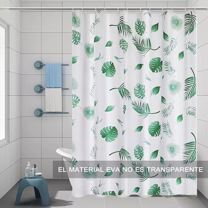 MINI BOXX Cortinas Para Baño Ducha Con Ganchos Impermeable Y
