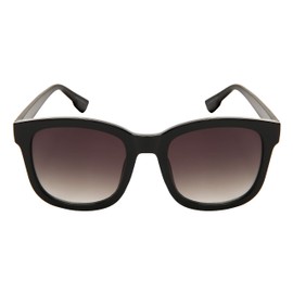 Edge I-Wear Vintage Round Square Sunglasses for Women Tinted Frame 34187-FLAP (Black frame/Grey gradient lens, 54)