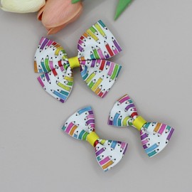 Pencil Ponytail Holder Girls Cheer Bow Hair Clips Pin Pencil Jumbo Bow Hairpin BBG10 (3 Pcs-Hair Clips)