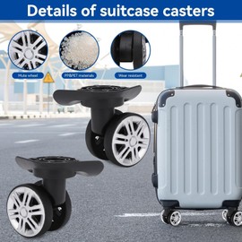 Suitcase Casters, 1 Pair Suitcase SwivelCasters Repalcement Double Row Wheels for Furniture, Suitcase, Cabinet, Table Casters
