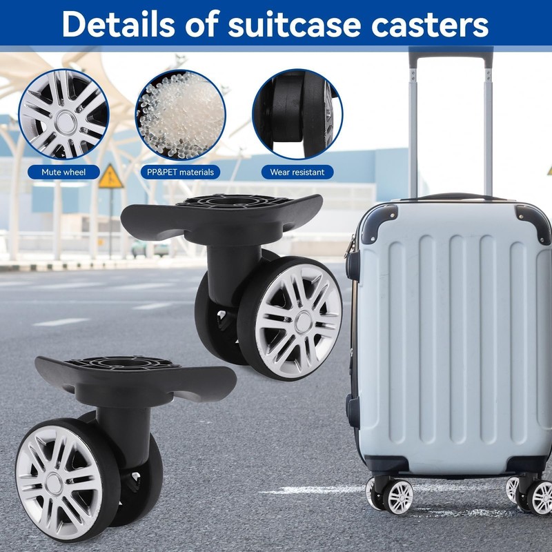 Suitcase Casters, 1 Pair Suitcase SwivelCasters Repalcement Double Row Wheels