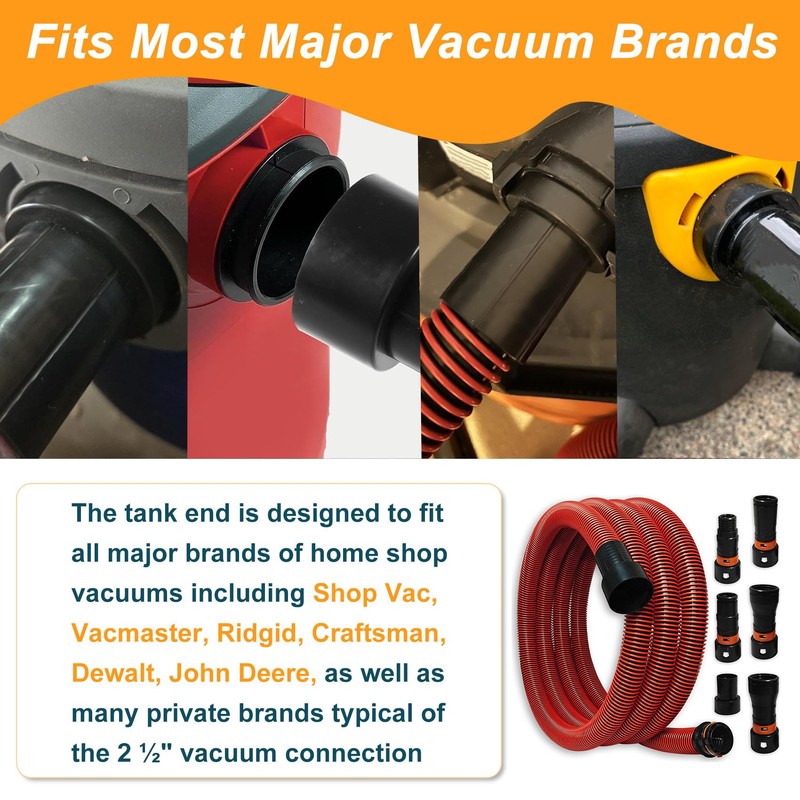 16FT Shop Vac Hose, Dust Collection Hose Kit for Home&Shop