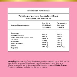 Suplemento Digestivo Natural Bikini Burn Blly-G Cápsulas Enzimáticas Sin Sabor 7g