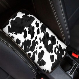 Quelytytrip Cow Print Armrest Cover for Car,Soft Car Center Console Cover,Universal Cars Interior Accessories for Women