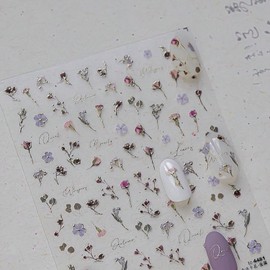 Gold Nail Stickers for Nail Art,Dried Flower Nail Art Stickers Decals Summer Nails Design 5D Embossed Rose Nail Decals Floral Stickers for Nails Spring Manicure Supply for Women Nail Decoration 1 Pcs