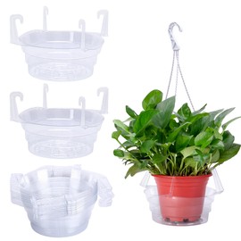 Adnee 15 Pcs Hanging Plant Water Catcher-8 Inch Clear Plastics Plant Water Catcher Tray-Hanging Plant Saucers Drip Pans for Indoor Outdoor Hanging Basket Flower Pot