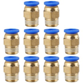 Straight Pneumatic Push to Quick Connect Fittings, 10pcs Push Fit Connectors, 8mm Diameter Thread 1/4 BSP Airline Fittings Push in Quick Fitting Adapter