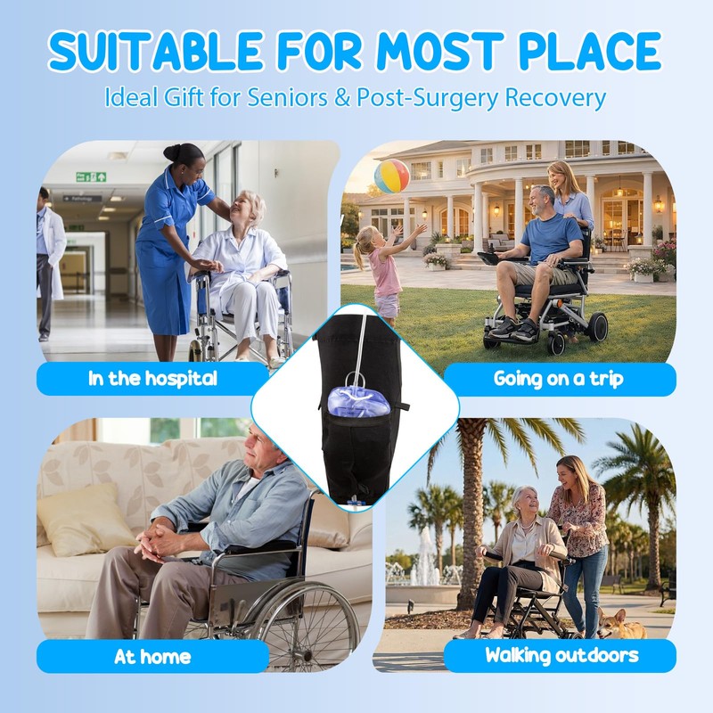 Catheter Leg Bag Holder with Adjustable Waist Belt, Non-Slip Secure