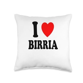 I Heart (Love) Birria Designs I Heart (Love) Birria Meat Stew Mexico Mexican Cuisine Throw Pillow, 16x16, Multicolor