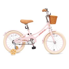 ACEGER Girls Bike with Basket, Kids Bicycle for 3-13 Years, Included Coaster Brake & Caliper Brake, 14 16 18 Inch with Training Wheels, 20 Inch with Kickstand but no Training Wheels