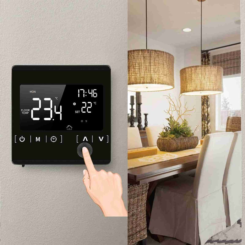 Smart LCD Touchscreen Thermostat for Home Programmable Electric Floor Heating