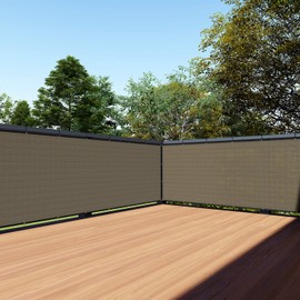 TANG SunShades Depot 35" x 25' Brown Coffee Balcony Privacy Screen Fence Windscreen for Porch Deck Outdoor Backyard Patio Balcony to Cover Sun Shade UV-Proof fits Perfectly on 3'x25' Fence