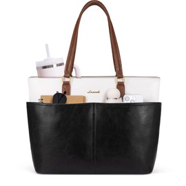 LOVEVOOK Laptop Tote Bag for Women, 15.6 inch Laptop Work Bags for Teacher/Nurse Large Computer Bag for Office, Briefcase Handbag with Cup Holder