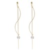 Vingtaine E2043 Single Stone Wavelong, Non-Hole Earrings, Resin-Like Earrings, Resin